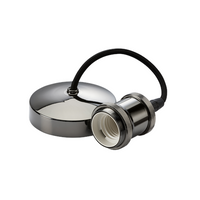 KnightsBridge 6" E27 Vintage Pendant Set - Black Nickel