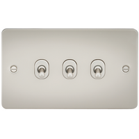 KnightsBridge Flat Plate 10AX 3G 2-way toggle switch - pearl