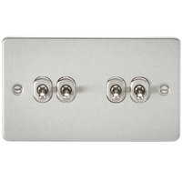 KnightsBridge Flat Plate 10AX 4G 2-way toggle switch - brushed chrome