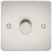 KnightsBridge Flat Plate 1G 2 way 10-200W (5-150W LED) trailing edge dimmer - Pearl