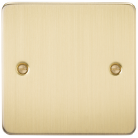 KnightsBridge Flat Plate 1G blanking plate - brushed brass