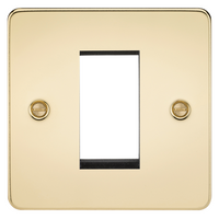 KnightsBridge Flat Plate 1G Modular Faceplate - Polished Brass