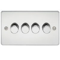 KnightsBridge Flat Plate 4G 2 way 10-200W (5-150W LED) trailing edge dimmer - Polished Chrome