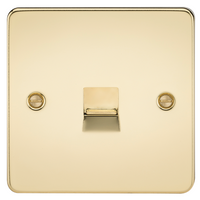 KnightsBridge Flat Plate Telephone master socket - polished brass
