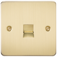 KnightsBridge Flat Plate Telephone master socket -brushed brass