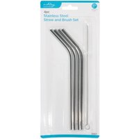4Pc Stainless Steel Straw Brush Set