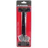 Blackspur Pair Of 10" Heavy Duty T Hinges (With Fittings) - Black