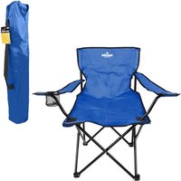 Milestone Folding Leisure Chair With Cup Holder - Blue