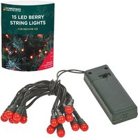 Christmas Workshop 15 Red Berry LED Battery Operated Lights