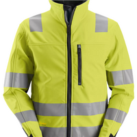 Snickers AllroundWork High-Vis Softshell Jacket Class 3 - High Vis Yellow/Steel Grey - S Regular