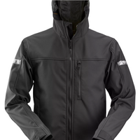 Snickers AllroundWork Softshell Jacket with Hood - Black/Black - XS Regular