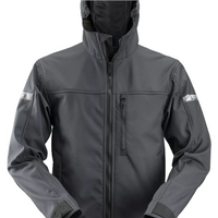Snickers AllroundWork Softshell Jacket with Hood - Steel Grey/Black - L Regular