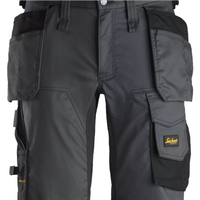 Snickers AllroundWork Stretch Shorts Holster Pockets - Steel Grey/Black - 56
