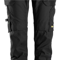 Snickers FlexiWork Work Trousers+ Detachable Holster Pockets - Black/Black - 58