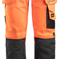 Snickers High-Vis Holster Pockets Trousers Class 2 - High Vis Orange/Muted Black - Waist 36" Inside leg 30"