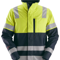 Snickers ProtecWork Jacket, High-Vis Class 1 - Navy/High Vis Yellow - XS Regular