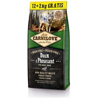 Carnilove Adult Dog Food 12KG + 2KG Free - Duck and Pheasant