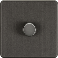 KnightsBridge 1G 2-way 10-200W (5-150W LED) Intelligent Screwless Dimmer - Smoked Bronze