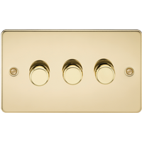 KnightsBridge 3G 2-way 10-200W (5-150W LED) Intelligent Flat Plate Dimmer - Polished Brass