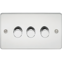 KnightsBridge 3G 2-way 10-200W (5-150W LED) Intelligent Flat Plate Dimmer - Polished Chrome