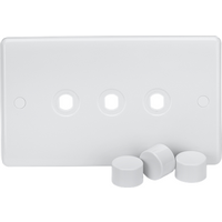 KnightsBridge 3G Curved Edge Dimmer Plate with Matching Dimmer Caps