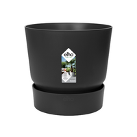 Elho Greenville 40cm Round Plastic Ourdoor Plant Pot - Living Black