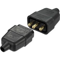 Zexum 10A 3 Pin In-Line Rubber Connector, Black