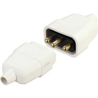 Zexum 10A 3 Pin In-Line Rubber Connector, White