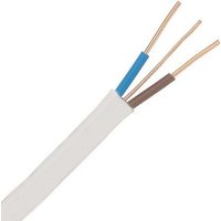 Zexum White 16mm 70A Brown Blue Twin & Earth (T&E) 6242B Flat LSZH (Low Smoke Zero Halogen) PVC Harmonised Lighting Power Cable - 1 Meter