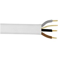 Zexum White 1.5mm 16A Brown Black Grey Three Core & Earth 6243B Flat LSZH (Low Smoke Zero Halogen) Harmonised Lighting Power Cable - 1 Meter