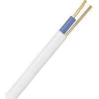 Zexum White 1.5mm 16A Blue Single Core & Earth 6241B Flat LSZH (Low Smoke Zero Halogen) Harmonised Lighting Power Cable - 25 Meter