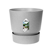 Elho Greenville 16cm Round Plastic Outdoor Plant Pot - Living Concrete