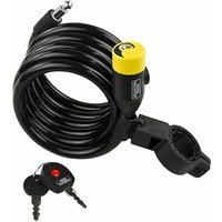 Burg Wachter 180cm Spiral Coil Cable Lock with Illuminated Key Hole
