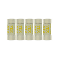 Bussmann 20A BS1361 Domestic Consumer Unit Fuse, 5 Pack