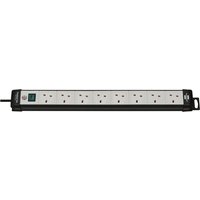 Brennenstuhl Premium-Line, 8-way extension lead, Grey & Black