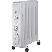 De Vielle Premium 11 Fin Oil Filled Radiator with Timer 2500W White