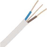 Zexum White 1.5mm 16A 2 Core & Earth Brown Blue Fire Resistant Rated BASEC Approved Power Cable - 100 Meter