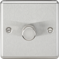 2 way 10 200W trailing edge dimmer Rounded Edge Brushed Chrome