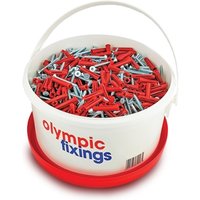 Olympic 500 Red Wall Plugs & 500 BZP CSK Square Recess 8 x 1 1/2" Screws Trade Tub