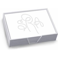 Henley Watercolor Monogram Agenda - White with Holder