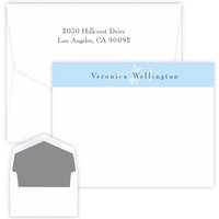 Blue Flowers Delicate Card - Raised Ink