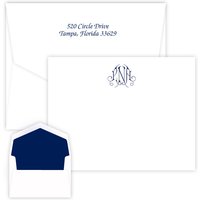 Victoria Monogram Card - Raised Ink