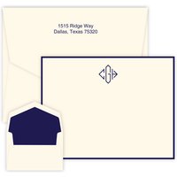Diamond Monogram Card - Raised Ink