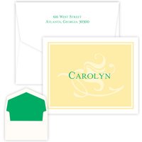 Yellow Scroll Delicate Folding Note - Digital Print