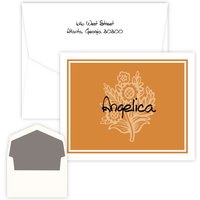 Orange Daisy Delicate Folding Note - Digital Print
