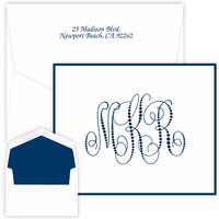 Pearl String Monogram Note - Raised Ink
