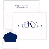 Roma Monogram Note - Raised Ink