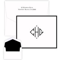 Diamond Monogram Note - Raised Ink