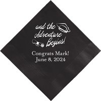 Adventure Begins Graduation Napkin - Foil-Pressed