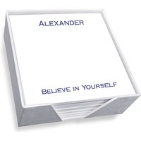 Bellmore Memo Square - White with holder